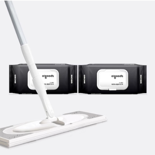 기본에 ㅤ더 두툼한 세균닦는 물걸레 청소포 50매 + 밀대걸레 특대형_이미지