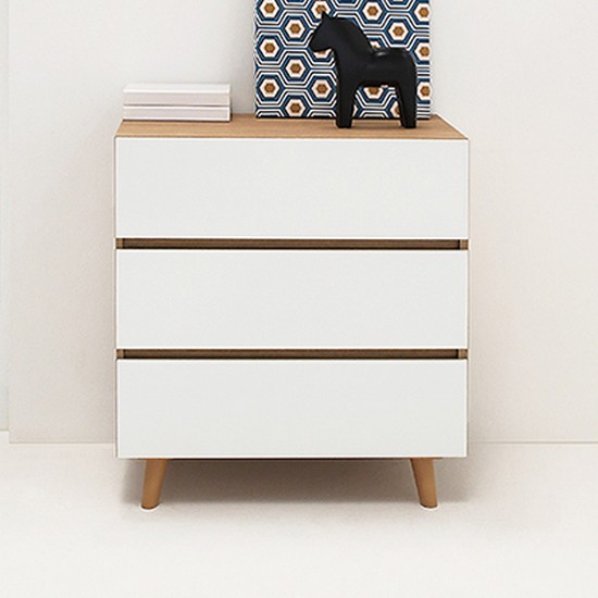 리빙인도무스 퓨어 3단 UV 서랍장 740