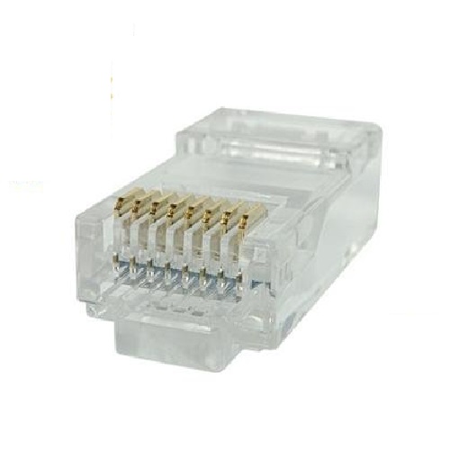 라인업시스템 LANSTAR Cat.5E UTP 케이블 통과형 RJ45 모듈러 커넥터 (100개)_이미지