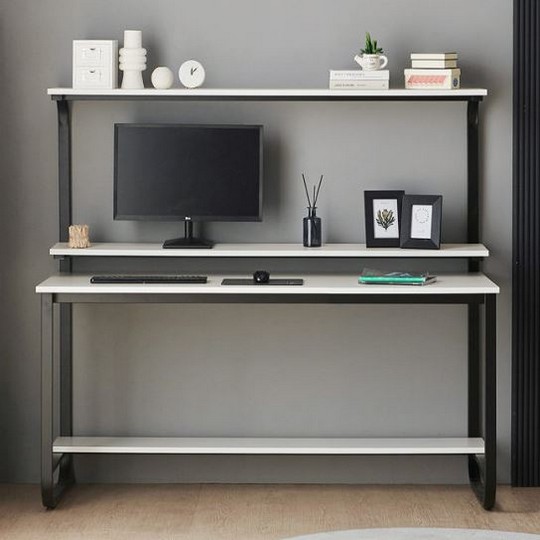 헤이미쉬홈 샘스틸 2단 하이 철제 컴퓨터 책상 (1500x620)_이미지