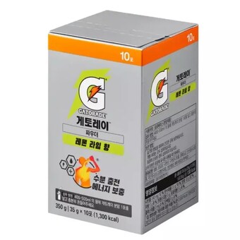 롯데칠성음료 <b>게토레이</b> 파우더 레몬라임향 35g 10포