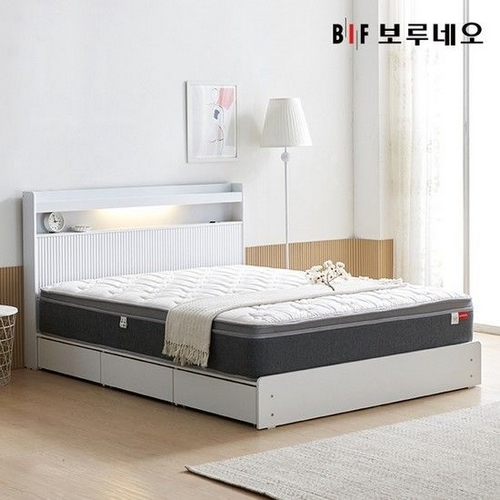 BIF보루네오 앳홈 스팅 템바보드 서랍형 LED침대 SS