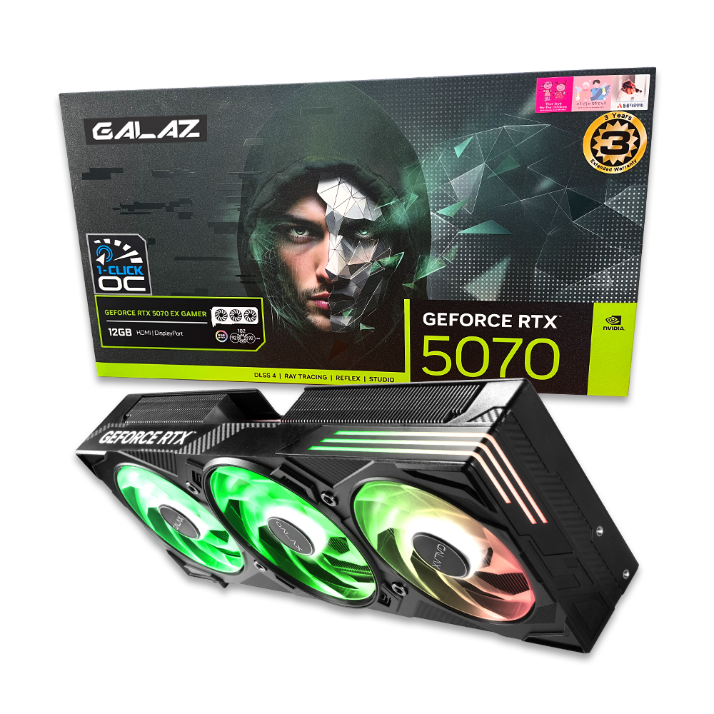 갤럭시 GALAZ 지포스 RTX 5070 EX GAMER BLACK OC D7 12GB