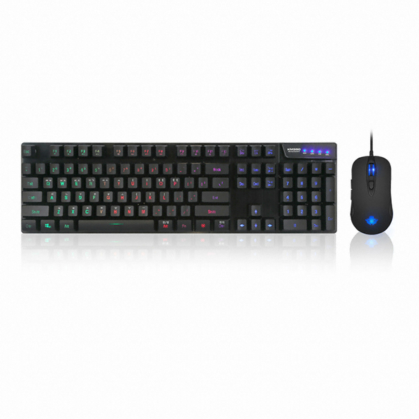앱코 <b>HACKER</b> KM350 키보드 마우스 콤보 레인보우 LED 게이밍