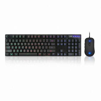 앱코 <b>HACKER</b> KM350 키보드 마우스 콤보 레인보우 LED 게이밍