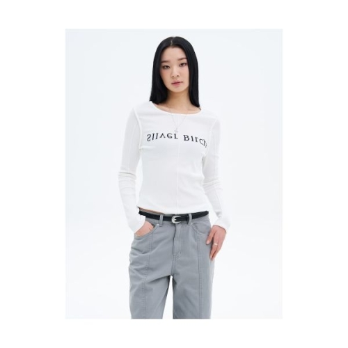  에잇세컨즈 절개 디테일 그래픽 티셔츠 화이트 355241LYA1 211574