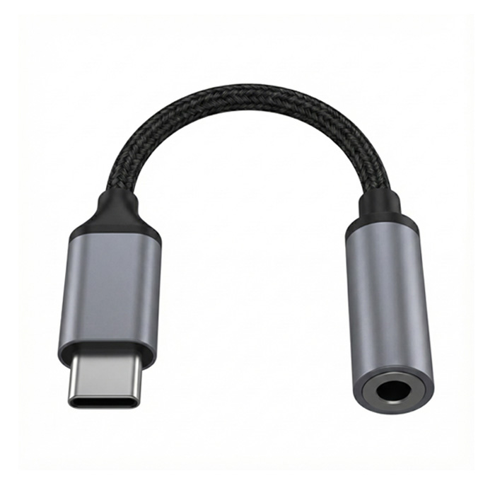 CABLEMATE Type C to 3.5mm 스테레오 AUX 젠더 (메쉬, CM4552)