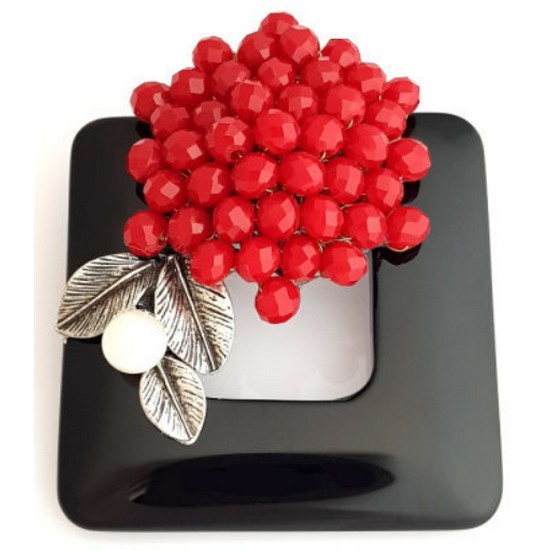 카루치 사각나무열매 브로치