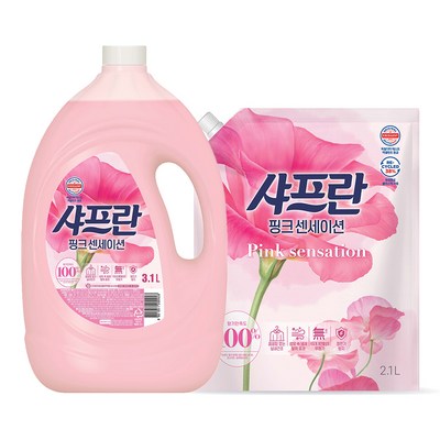 LG생활건강 샤프란 핑크 센세이션 3.1L + 리필 2.1L (본품1개+리필2개)