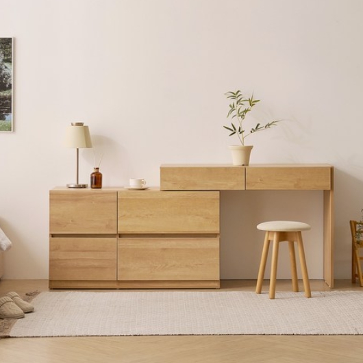 BIF보루네오 마르체 하임 와이드4단 확장형 수납장 화장대 1000 (거울미포함)_이미지