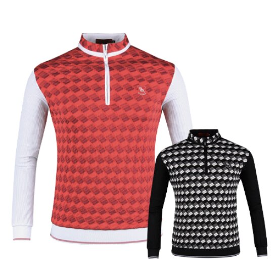 럭스골프 야마구찌 유니크 반집업 긴팔 골프셔츠 YG2S401