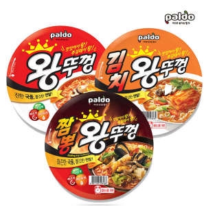 팔도 왕뚜껑 3종 110g 왕뚜껑 6개+김치왕뚜껑 6개+짬뽕왕뚜껑 6개_이미지