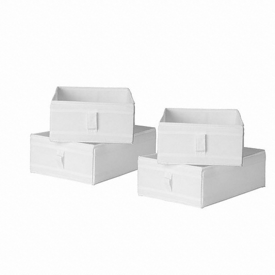 이케아 ㅤSKUBB 수납 박스 정리함 화이트 (4개)_이미지