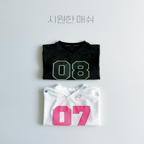 로아앤제인 sc 메쉬 프루트 티셔츠 블랙/화이트 RJ25MTS09BK_이미지