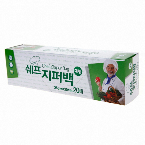 대진씨앤씨  쉐프 지퍼백 대형 25x30cm 20매[3개(60매)]