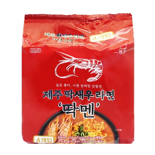 (주)나면 제주 딱새우 라면 딱멘 118g (4개)