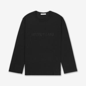 헬무트랑 헬무트 랭 로고 자수 롱 슬리브 티셔츠 블랙 O06HM511001_이미지