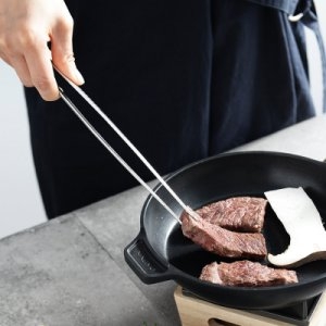 아름다운공간  엣지 스텐 요리핀셋 고기집게 일자형 30cm