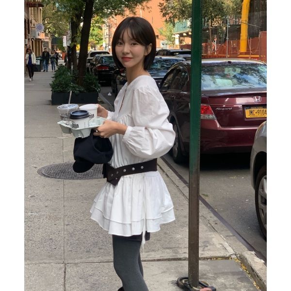 �������� SOMEWHEREBUTTER Bakey Shirring Blouse Ivory S5WBL01IVF 391834