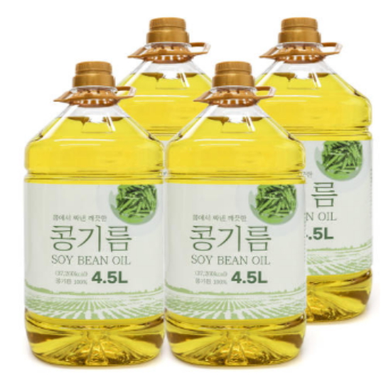 그대로푸드 콩기름 100% 4.5L (4개)_이미지