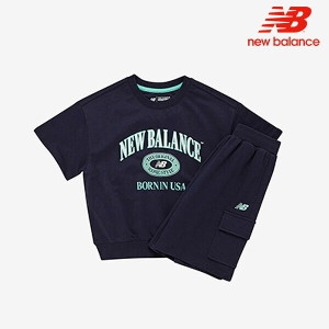 뉴발란스키즈 Essential 헤리티지 클래식 스웻 반바지셋업 (NK9YE2111U)