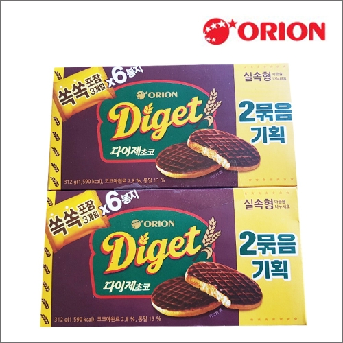 오리온 닥터유 다이제 초코 6개입 312g (2개)