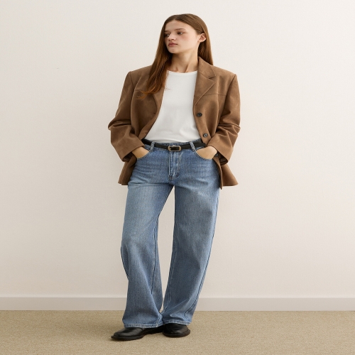 시스티나 프리미엄 스트레이트 테이퍼드 데님 팬츠 ASMSLP31100_이미지