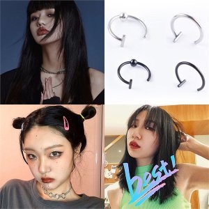 오노마 ONM 입코귀찌 페이크링 트릭 입술 코링 커프 피어싱 패션 9593795_이미지