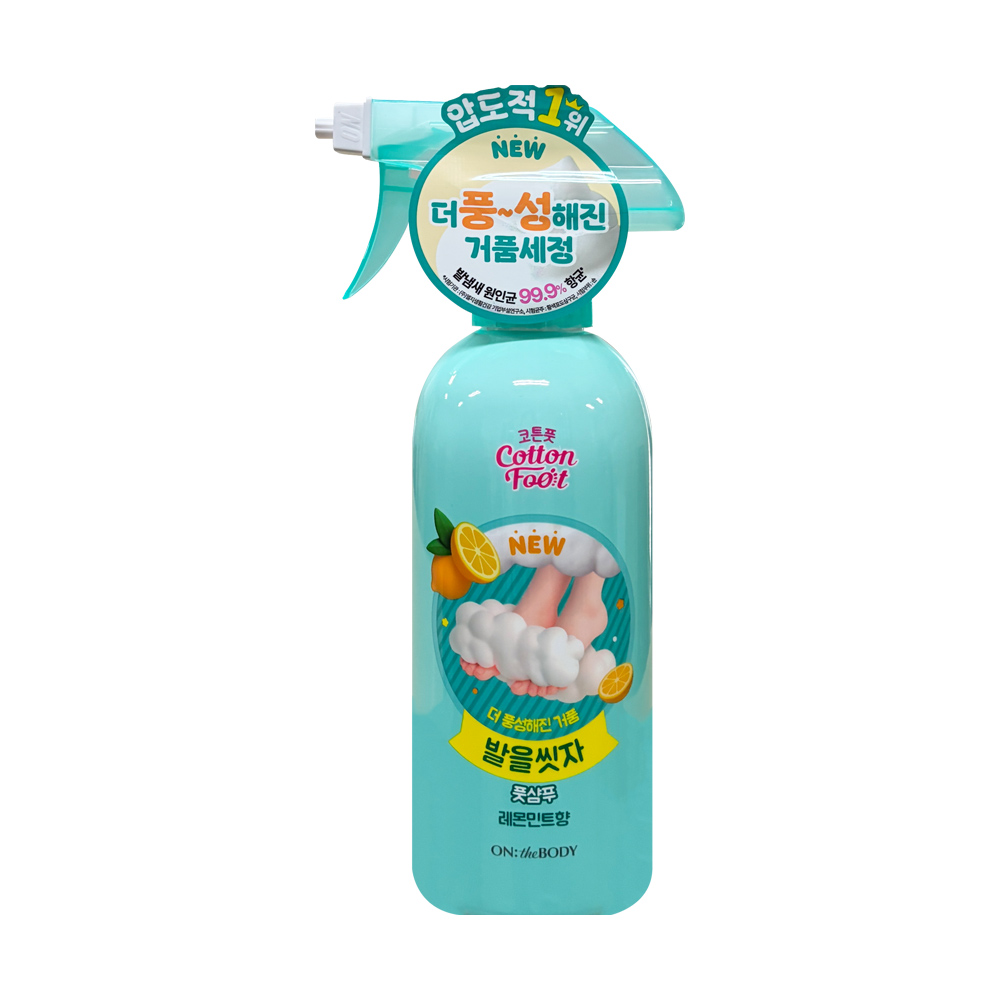 온더바디 발을씻자 코튼 풋샴푸 프레쉬 레몬민트 385ml (8개)_이미지