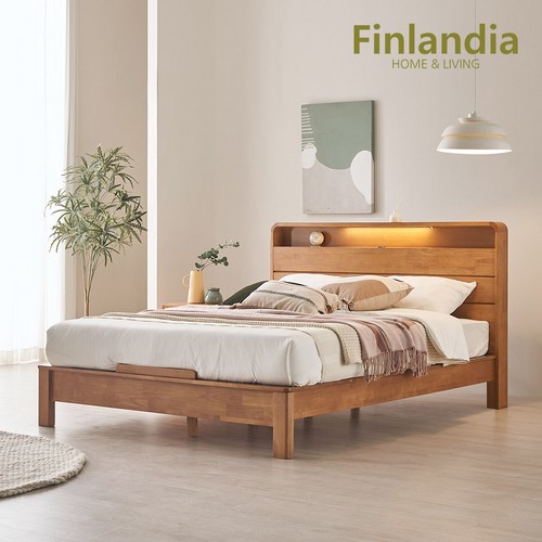 로렌스 원목 평상형 침대 Q