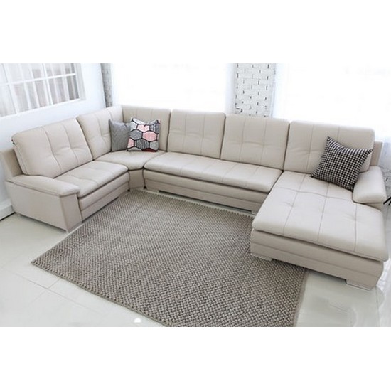 다우닝 뉴 라고 코너 카우치 이태리 천연가죽 소파 6인용_이미지