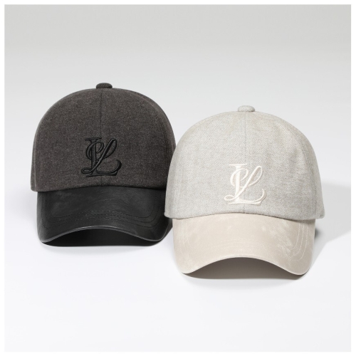 링스 남성 헤링본 레더 배색 육쪽캡 L11D3CP105_BG_이미지