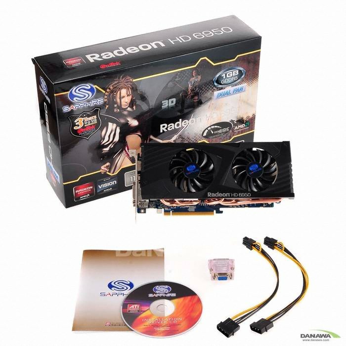 SAPPHIRE �󵥿� HD 6950 D5 1GB Dual FAN