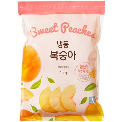 웰팜 생활앤 냉동 복숭아 1kg (5개)