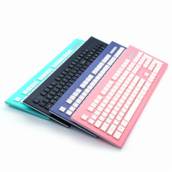 마이크로닉스 MANIC KM330 무선 슬림 키보드 마우스 합본 (코발트블루)_이미지