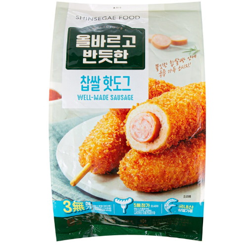 신세계푸드 올바르고 반듯한 찹쌀 핫도그 400g (1개)_이미지