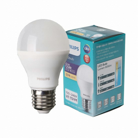 필립스 LED 에센셜 벌브전구 전구색 8W_이미지