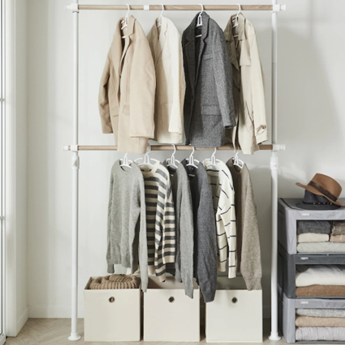 왕자행거 한샘몰 2단 드레스룸 너비조절 행거_이미지