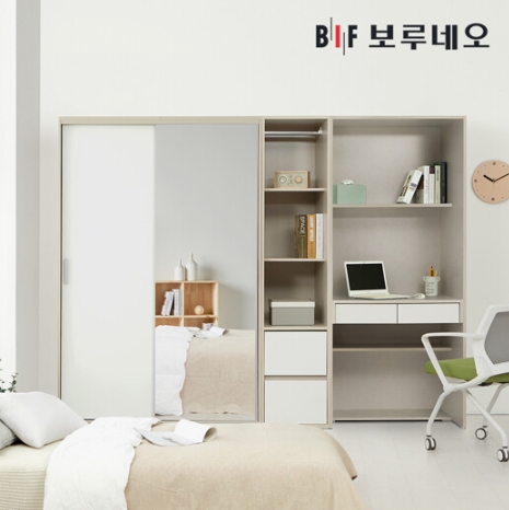 BIF보루네오 캐빈 슬라이딩 옷장 V세트 2400_이미지