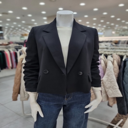 더블 브레스트 숏 테일러드 재킷 IMAA0JK04390