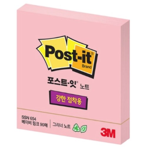 3M 노트 SSN 654-RC 베이비핑크 (1개)_이미지