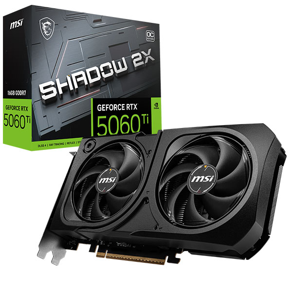 MSI 지포스 <b>RTX</b> 5060 Ti 쉐도우 2X OC 플러스 D7 16GB