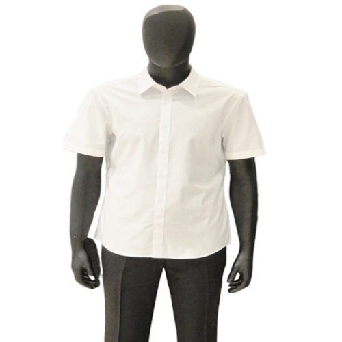 바쏘옴므 SS 화이트 데일리 카라 넥 기본핏 반팔와이셔츠KBGABTD61A_이미지