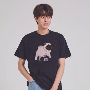 퍼그 PUG 그래픽 캐쥬얼 반팔티 티 AIC W7DDF0F