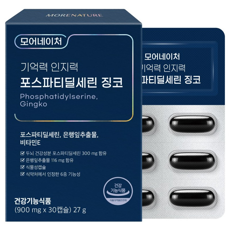 더블유라이프앤케어 모어네이처 포스파티딜세린 징코 30캡슐 (6개)