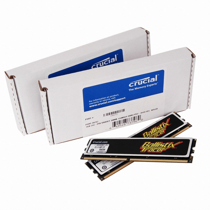 마이크론 Crucial Ballistix DDR2-1066 CL5 Tracer 패키지 (2GB(1Gx2))