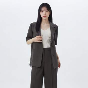 LAP 여성 뒷트임 배색 반팔 자켓 AS2WJ463