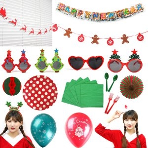 크리스마스 가랜드 트리 장식 산타 머리띠 파티 용품