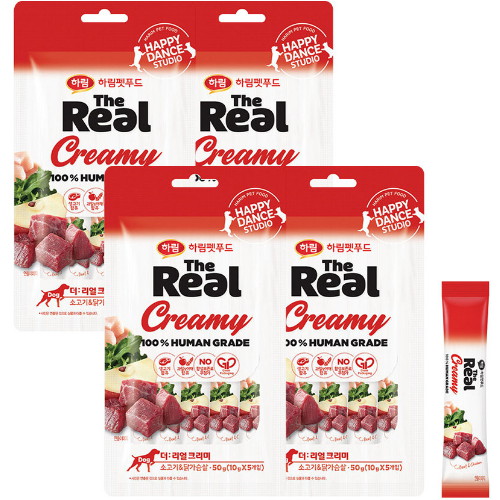 더리얼 독 크리미 소고기&닭가슴살 50g (10g x 5p) (4개)_이미지