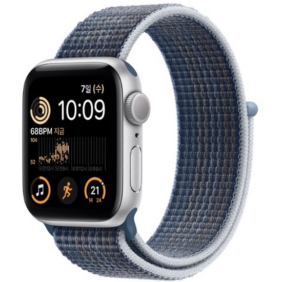 APPLE 워치 SE 2세대 40mm 실버 알루미늄 (스포츠루프)_이미지